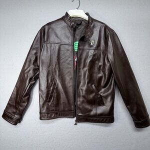 A Collezioni Men's Leather Jacket Vintage Armani Brown Size Medium